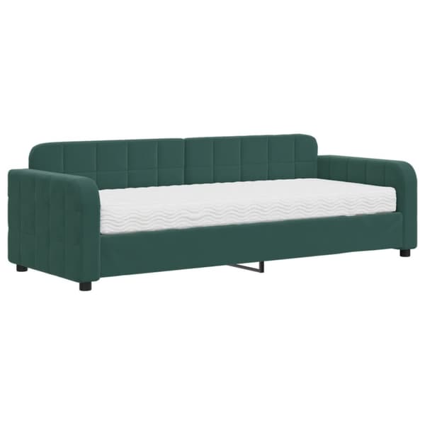 Dagbädd med madrass mörkgrön 80x200 cm sammet