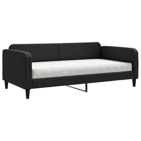 Dagbädd med madrass svart 100x200 cm tyg