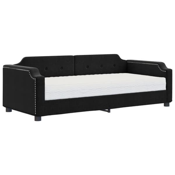 Dagbädd med madrass svart 90x190 cm tyg