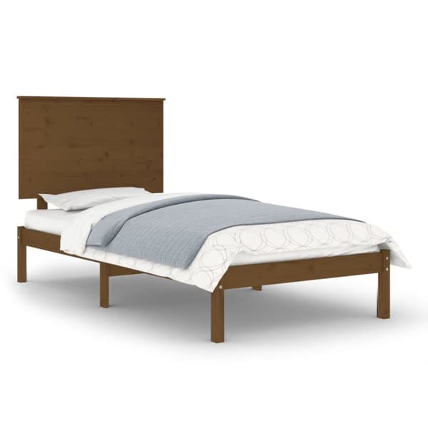 Sängram honungsbrun massiv furu 100x200 cm enkelsäng