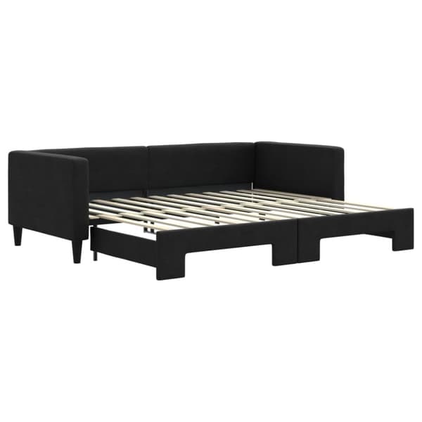 Dagbädd utdragbar svart 90x200 cm tyg