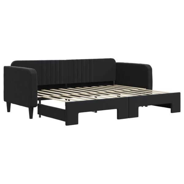 Dagbädd utdragbar svart 80x200 cm sammet