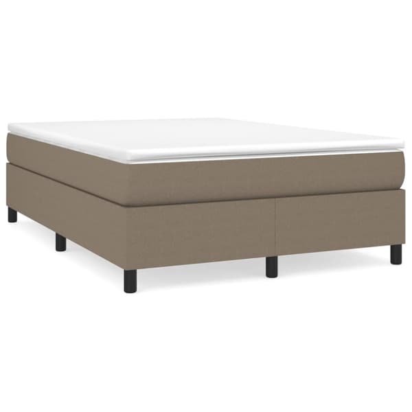Ramsäng med madrass taupe 140x190 cm tyg
