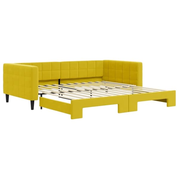 Dagbädd utdragbar gul 100x200 cm sammet
