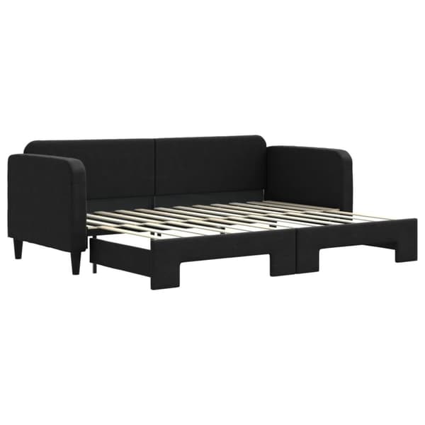 Dagbädd utdragbar svart 80x200 cm tyg