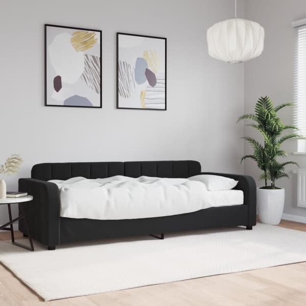 Dagbädd med madrass svart 80x200 cm sammet