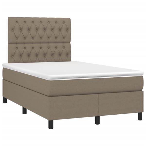 Ramsäng med madrass taupe 120x190 cm tyg