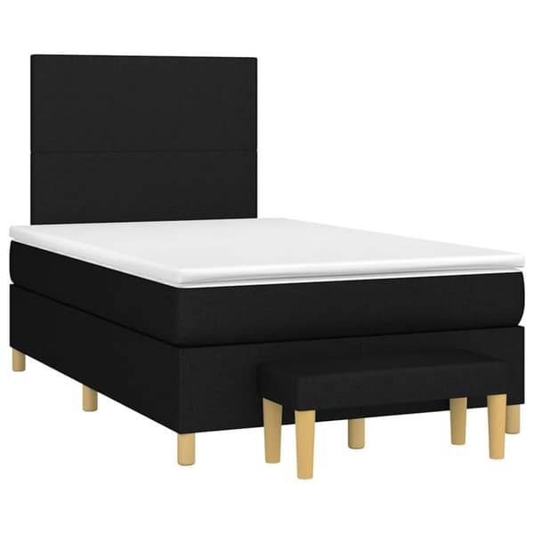 Ramsäng med madrass svart 120x190 cm tyg