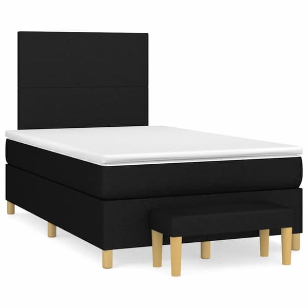Ramsäng med madrass svart 120x190 cm tyg