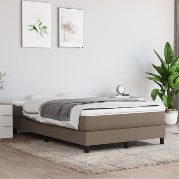 Sängram utan madrass taupe 120x200 cm tyg