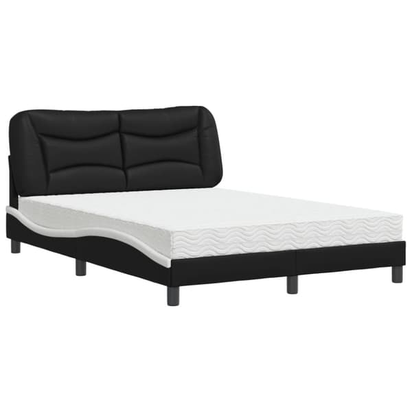 Säng med madrass svart och vit 120x200 cm konstläder