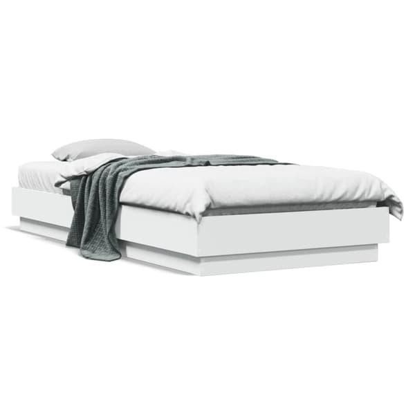 Sängram vit 90x200 cm konstruerat trä