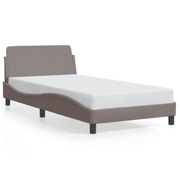 Sängram utan madrass taupe 100x200 cm tyg