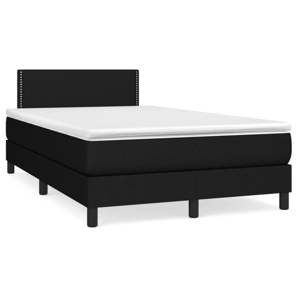 Ramsäng med madrass svart 120x190 cm tyg