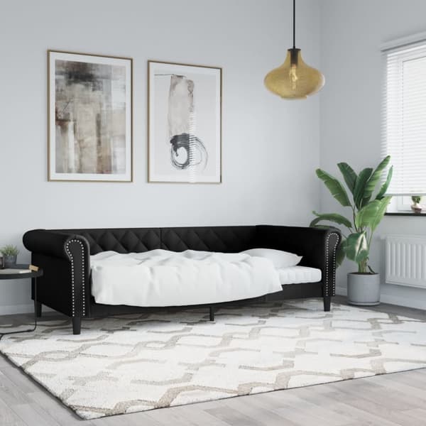 Dagbädd svart 80x200 cm konstläder