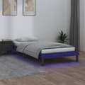 Miniatyrbild 1 av 2: Sängram LED grå 100x200 cm massivt trä