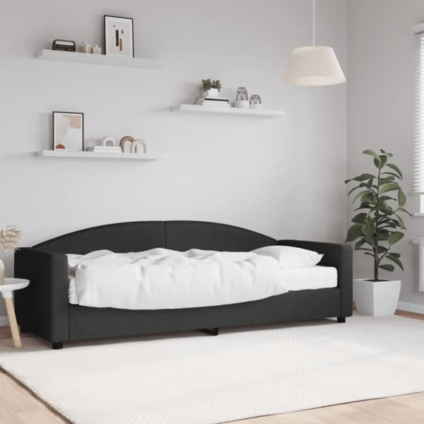 Dagbädd med madrass svart 80x200 cm tyg