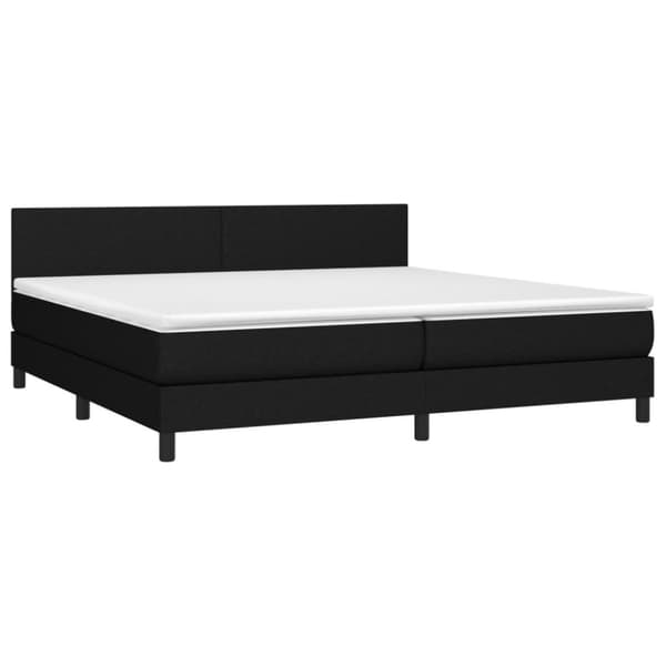 Ramsäng med madrass & LED svart 200x200 cm tyg