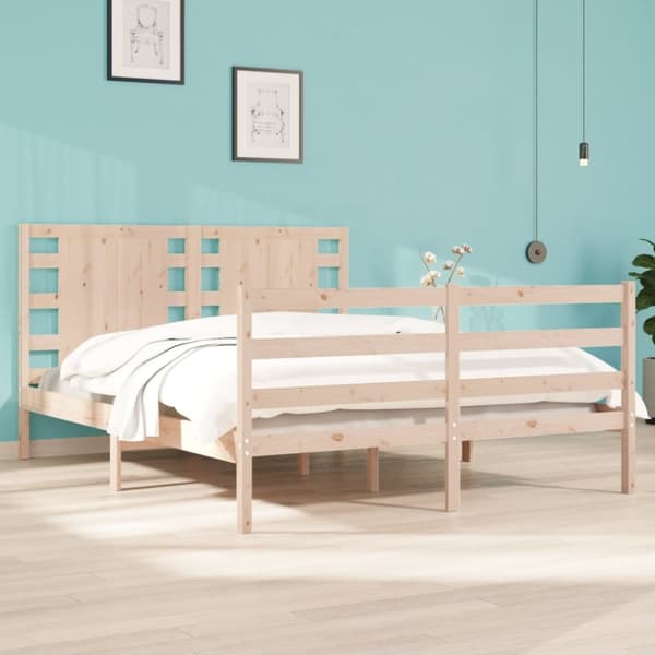 Sängram utan madrass 120x190 cm massiv furu