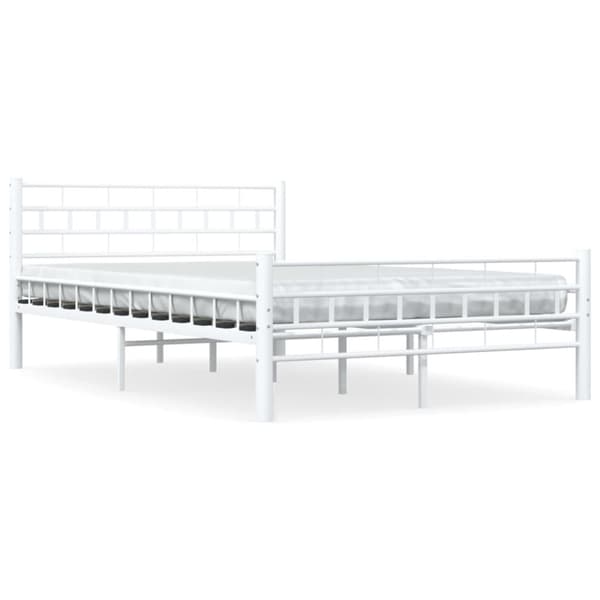 Sängram utan madrass vit metall 140x200 cm