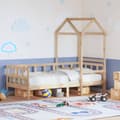 Miniatyrbild 1 av 2: Dagbädd med tak 80x200 cm massiv furu