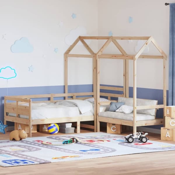 Dagbädd med bänk och tak 80x200 cm massiv furu