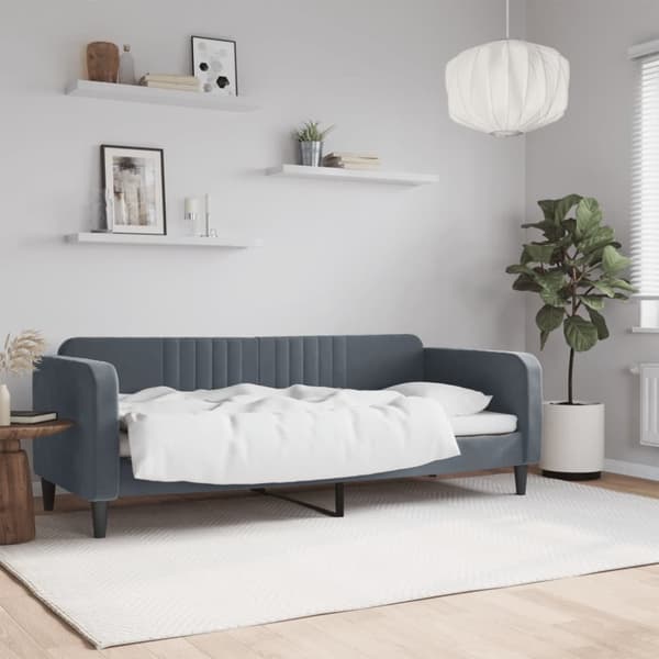Dagbädd mörkgrå 80x200 cm sammet