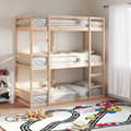 Miniatyrbild 1 av 2: Våningssäng 3 våningar 90x200 cm massiv furu
