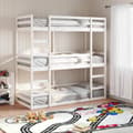 Miniatyrbild 1 av 2: Våningssäng 3 våningar vit 75x190 cm massiv furu