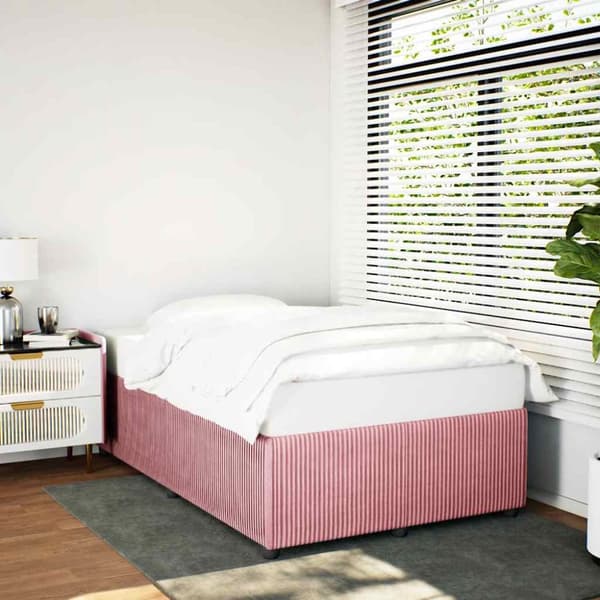 Sängram rosa 120x200 cm sammet