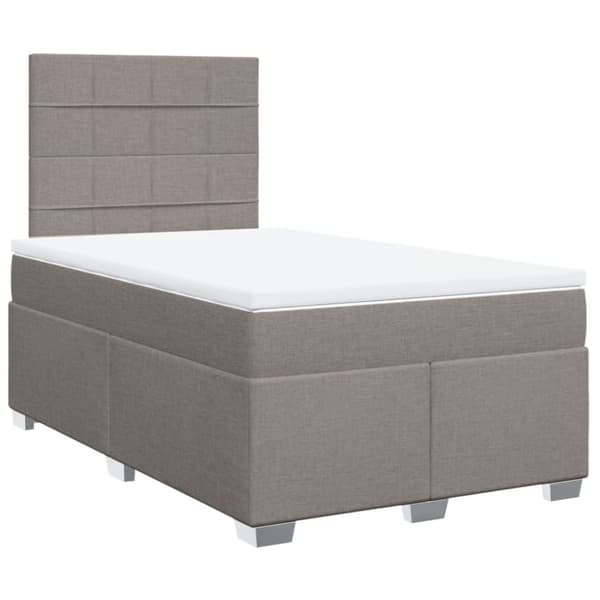 Ramsäng med madrass taupe 120x190 cm tyg