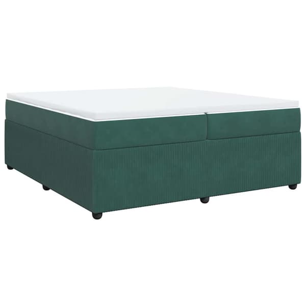 Ramsäng med madrass mörkgrön 200x200 cm sammet