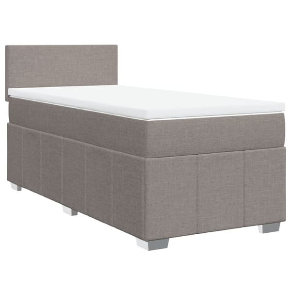 Ramsäng med madrass taupe 80x200 cm tyg