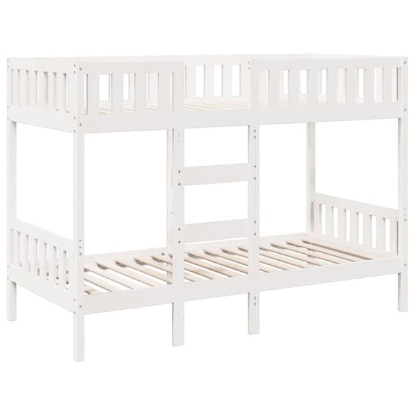 Våningssäng vit 80x200 cm massiv furu