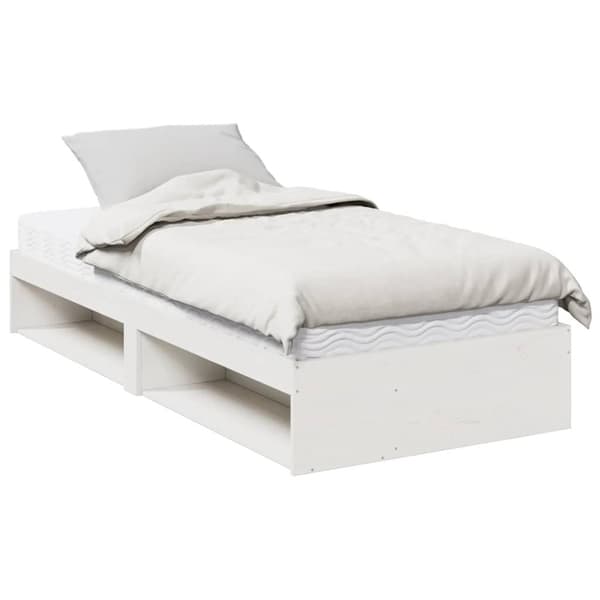 Dagbädd med madrass vit 90x190 cm massiv furu