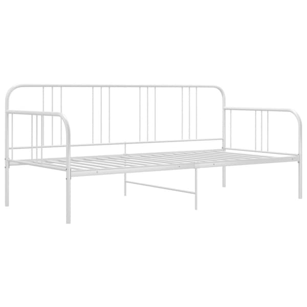 Sängram bäddsoffa vit metall 90x200 cm