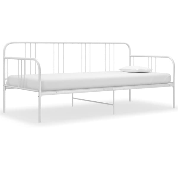 Sängram bäddsoffa vit metall 90x200 cm