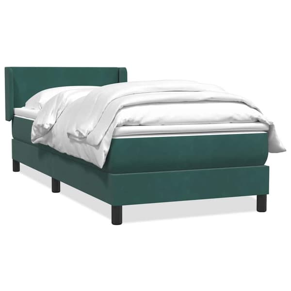 Ramsäng med madrass mörkgrön 80x220 cm sammet