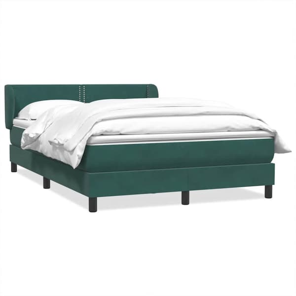 Ramsäng med madrass mörkgrönt 140x210 cm sammet