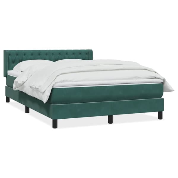 Ramsäng med madrass mörkgrönt 140x210 cm sammet