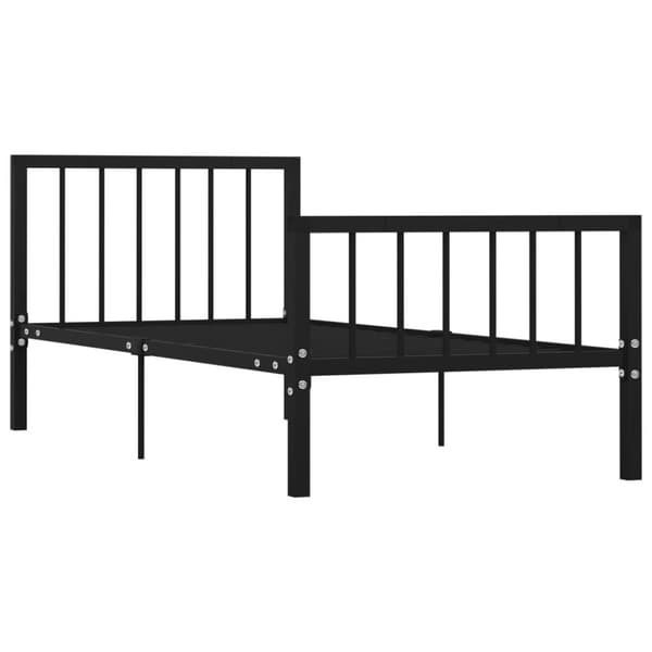 Sängram utan madrass svart metall 90x200 cm