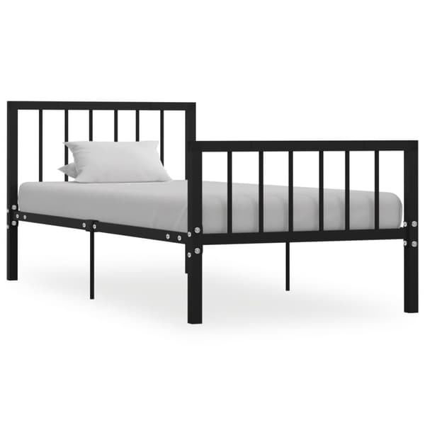Sängram utan madrass svart metall 90x200 cm