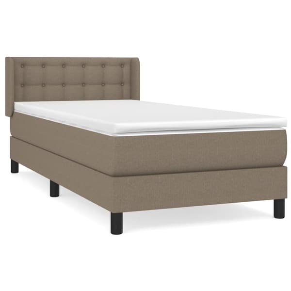 Ramsäng med madrass taupe 80x200 cm tyg