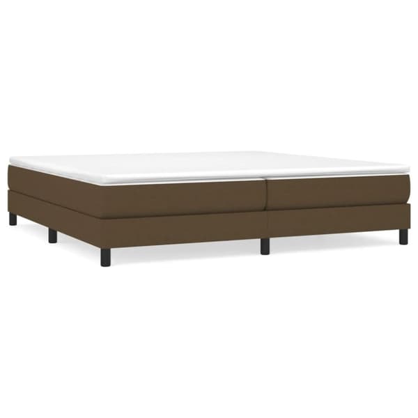 Ramsäng med madrass mörkbrun 200x200 cm tyg