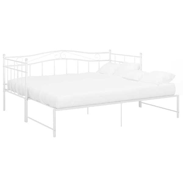 Utdragbar sängram bäddsoffa vit metall 90x200 cm