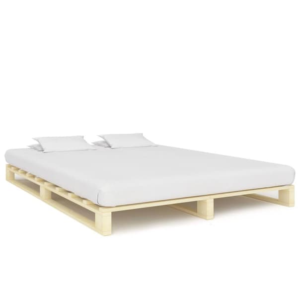 Pallsäng utan madrass 200x200 cm massiv furu
