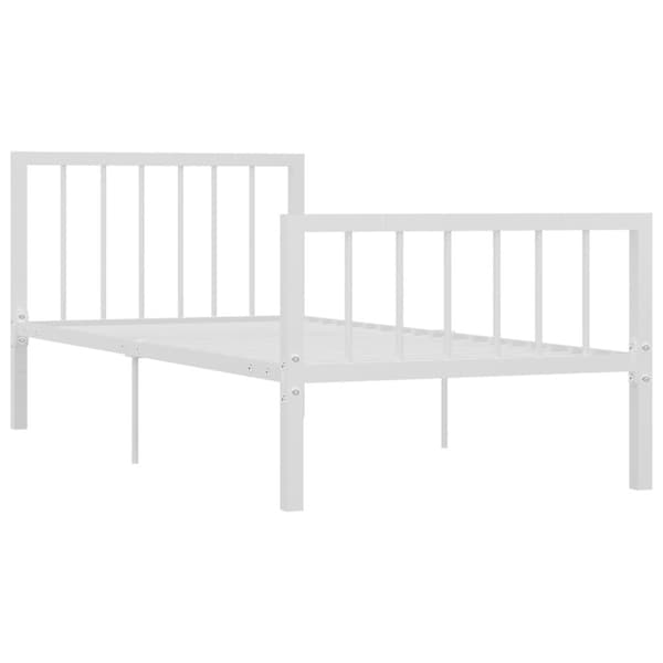 Sängram utan madrass vit metall 100x200 cm