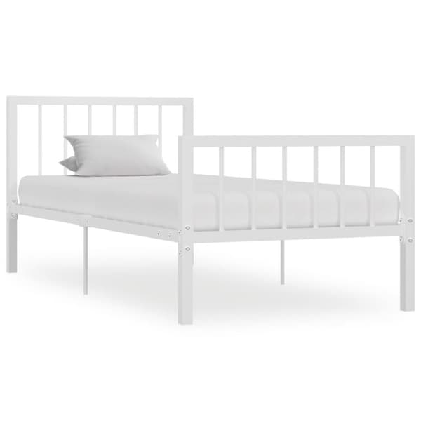 Sängram utan madrass vit metall 100x200 cm