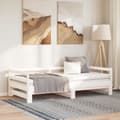 Miniatyrbild 1 av 2: Utdragbar dagbädd vit 2x(90x190) cm massiv furu