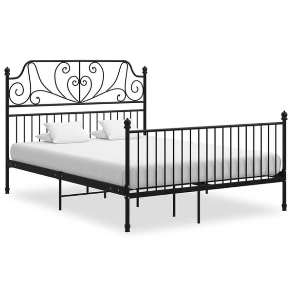 Sängram utan madrass svart metall 160x200 cm